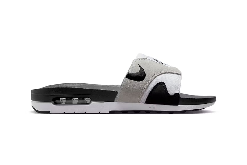 Nike Air Max 1 Slide White Black Slip On Sneakers Footwear Trainers Fashion Swoosh Air Max 90 AM90 Shoes
