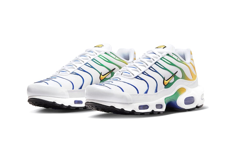 Nike Brazil Air Max TN Plus Sneakers Footwear Football Neymar Ronaldinho World Cup 2006 Swoosh White Blue Green Yellow