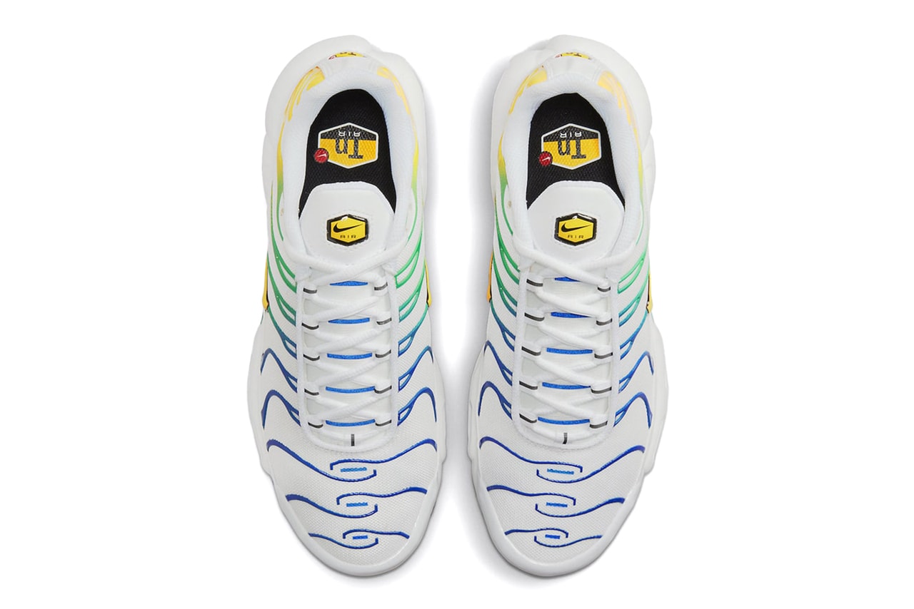 Nike Brazil Air Max TN Plus Sneakers Footwear Football Neymar Ronaldinho World Cup 2006 Swoosh White Blue Green Yellow