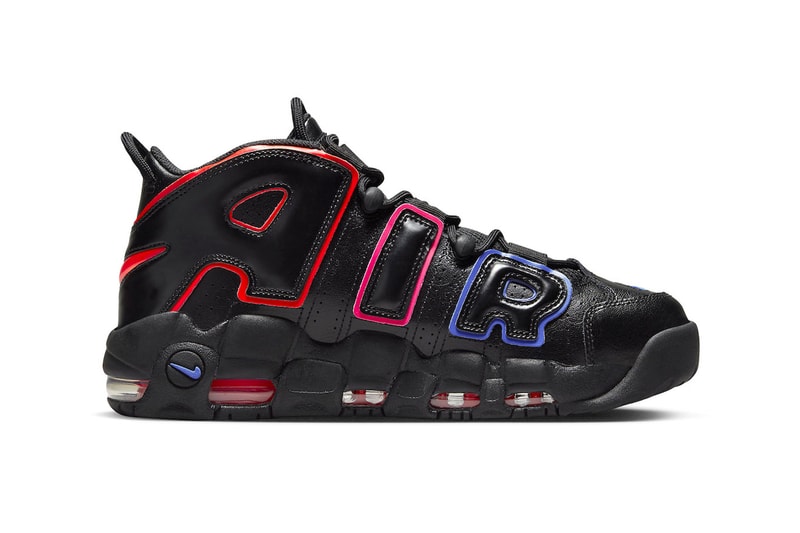 Nike Air More Uptempo Gears up for an "Electric" 2023 Release FD0729-001 Black/Bright Crimson-Racer Blue release info spring high tops basketball shoes