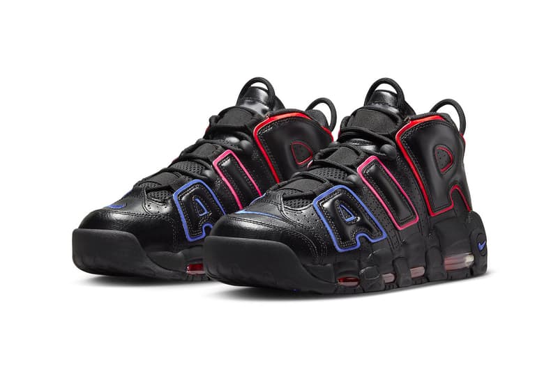 Nike Air More Uptempo Gears up for an "Electric" 2023 Release FD0729-001 Black/Bright Crimson-Racer Blue release info spring high tops basketball shoes