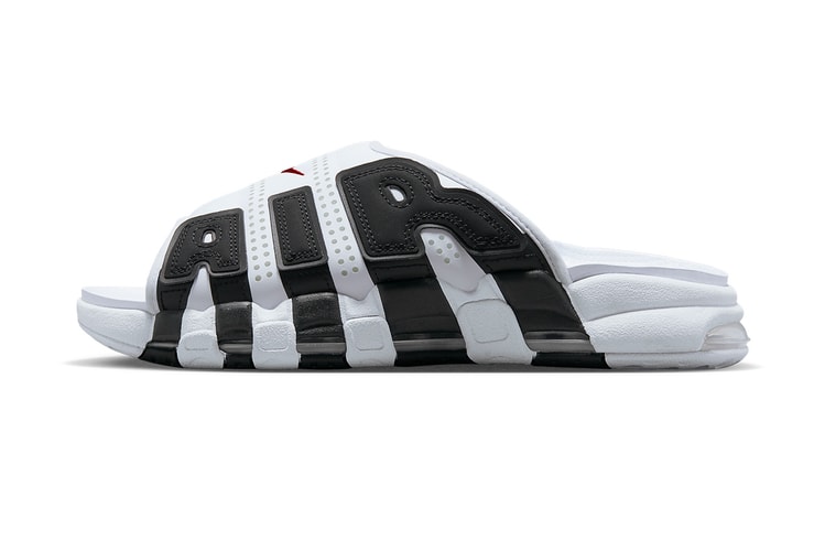 Nike Air More Uptempo Slide Gets a Classic White, Red and Black Color Scheme