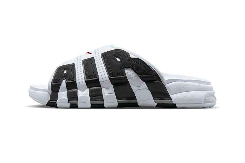 nike air more uptempo slide FB7815 100 white black red release date info store list buying guide photos price 