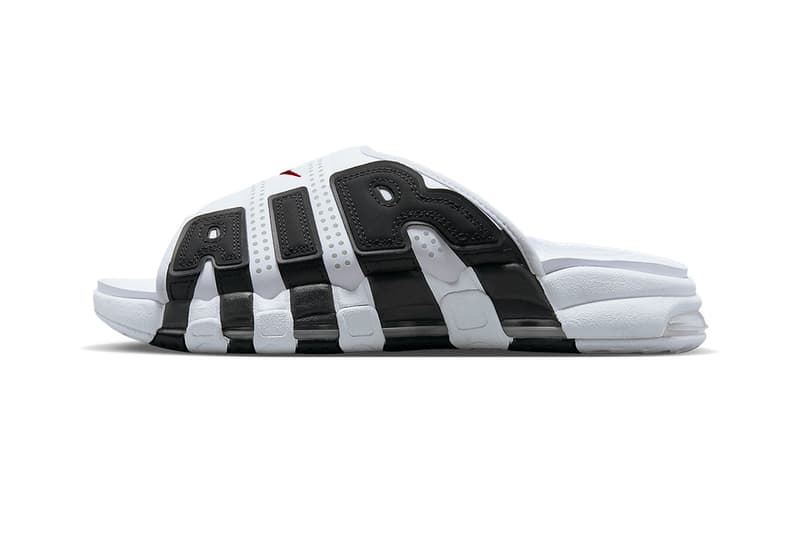 nike air more uptempo slide FB7815 100 white black red release date info store list buying guide photos price