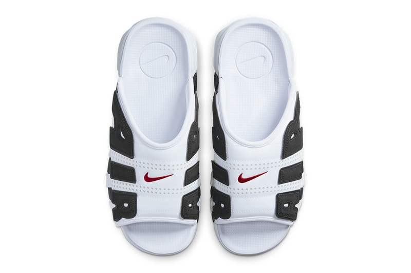 nike air more uptempo slide FB7815 100 white black red release date info store list buying guide photos price 