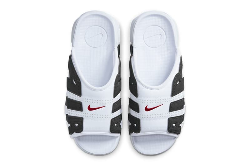 nike air more uptempo slide FB7815 100 white black red release date info store list buying guide photos price