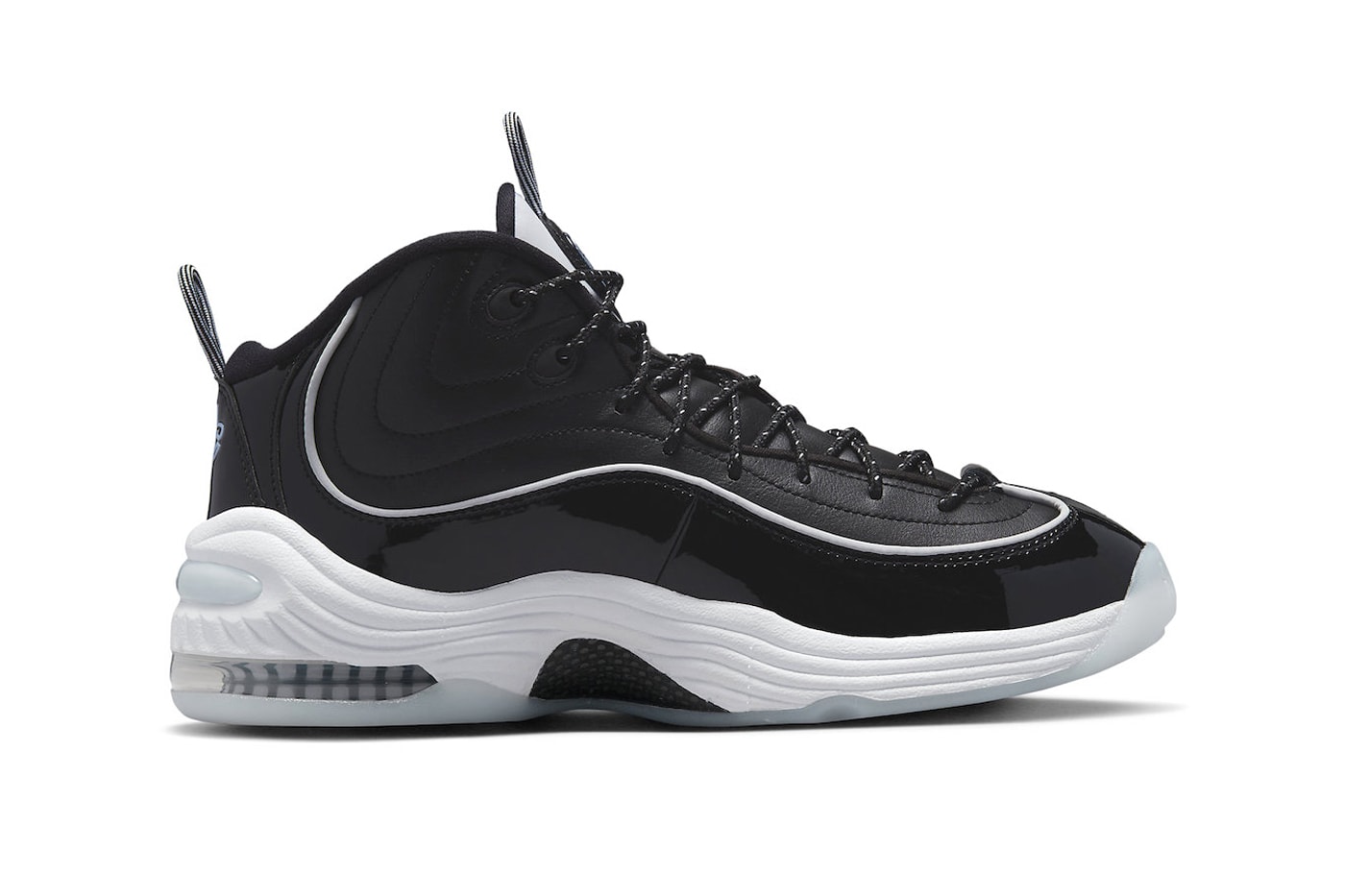 Nike Air Penny 2 Arrives in Classic "Black Patent" DV0817-001 Black/Multi Color-White-Football Grey stussy penny hardaway basketball high tops vintage aesethetic 90s february 2023 release date