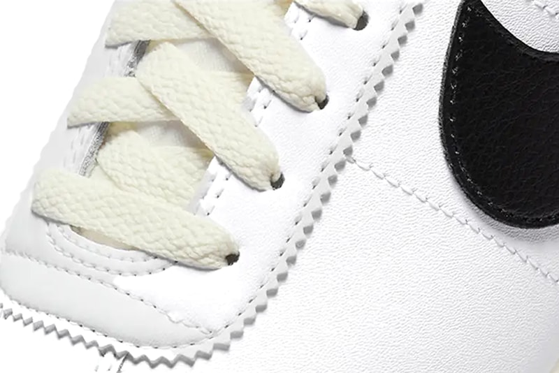 Nike Cortez White Black Forrest Gump Swoosh Sneakers Trainers Shoes Footwear Fashion Swoosh Leather 