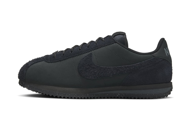 Nike Cortez PRM Surfaces in "Triple Black" and Shaggy Suede Details