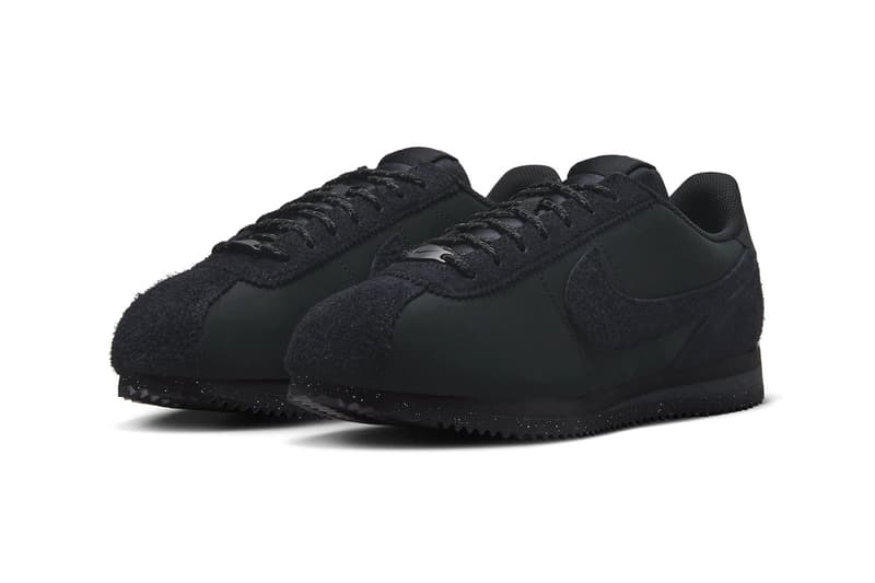 Nike Cortez PRM Surfaces in "Triple Black" and Shaggy Suede Details release info premium