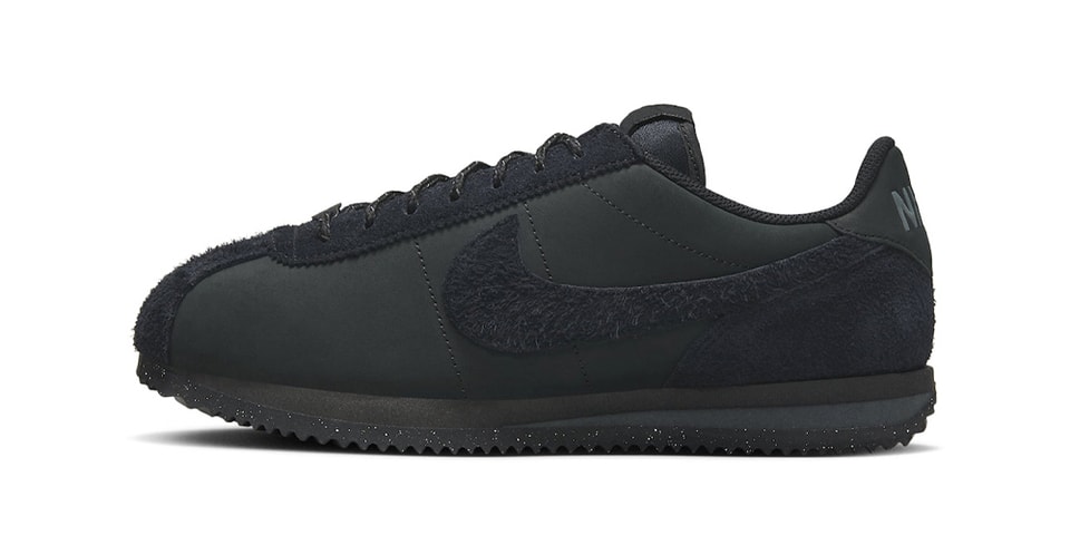 Nubuck and Shaggy Suede on the Triple Black Nike Cortez PRM