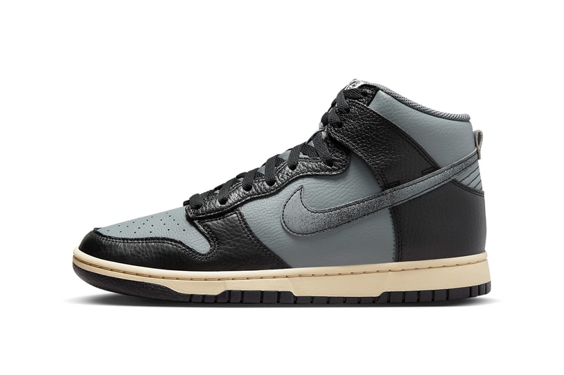 Nike Dunk High Celebrates 50 Years of Hip-Hop With New Black/Grey Colorway swoosh black grey shoe high tops classics jay-z biggie tupac rapper wu tang clan