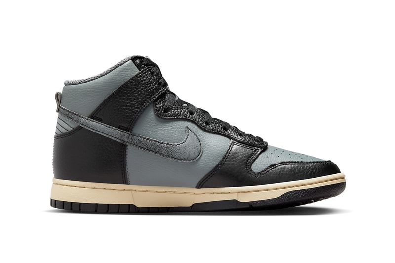 Nike Dunk High Celebrates 50 Years of Hip-Hop With New Black/Grey Colorway swoosh black grey shoe high tops classics jay-z biggie tupac rapper wu tang clan