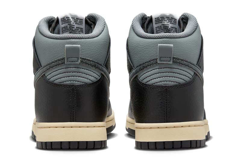 Nike Dunk High Celebrates 50 Years of Hip-Hop With New Black/Grey Colorway swoosh black grey shoe high tops classics jay-z biggie tupac rapper wu tang clan