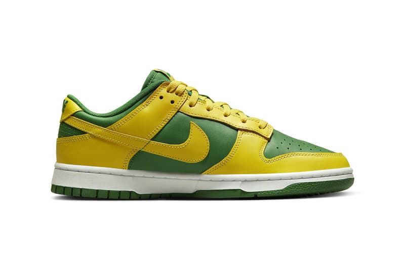 nike dunk low University of Oregon ducks apple green yellow strike white be true to your school dv0833 300 release info date price