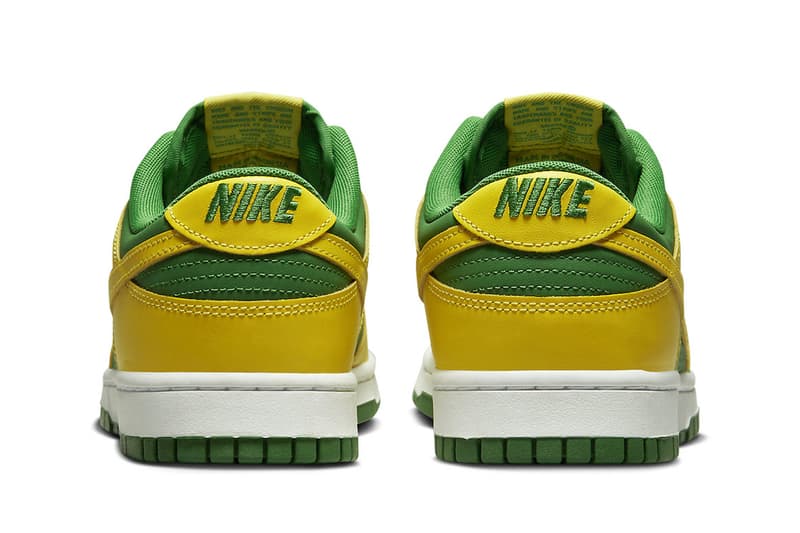 nike dunk low University of Oregon ducks apple green yellow strike white be true to your school dv0833 300 release info date price