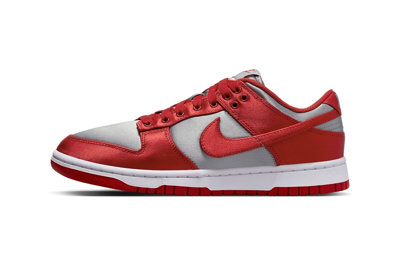 Nike Dunk Low UNLV Satin DX5931-001 Release Information sneakers footwear hype classis colorway red grey