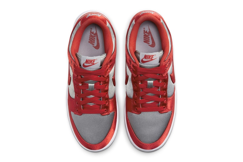 Nike Dunk Low UNLV Satin DX5931-001 Release Information sneakers footwear hype classis colorway red grey
