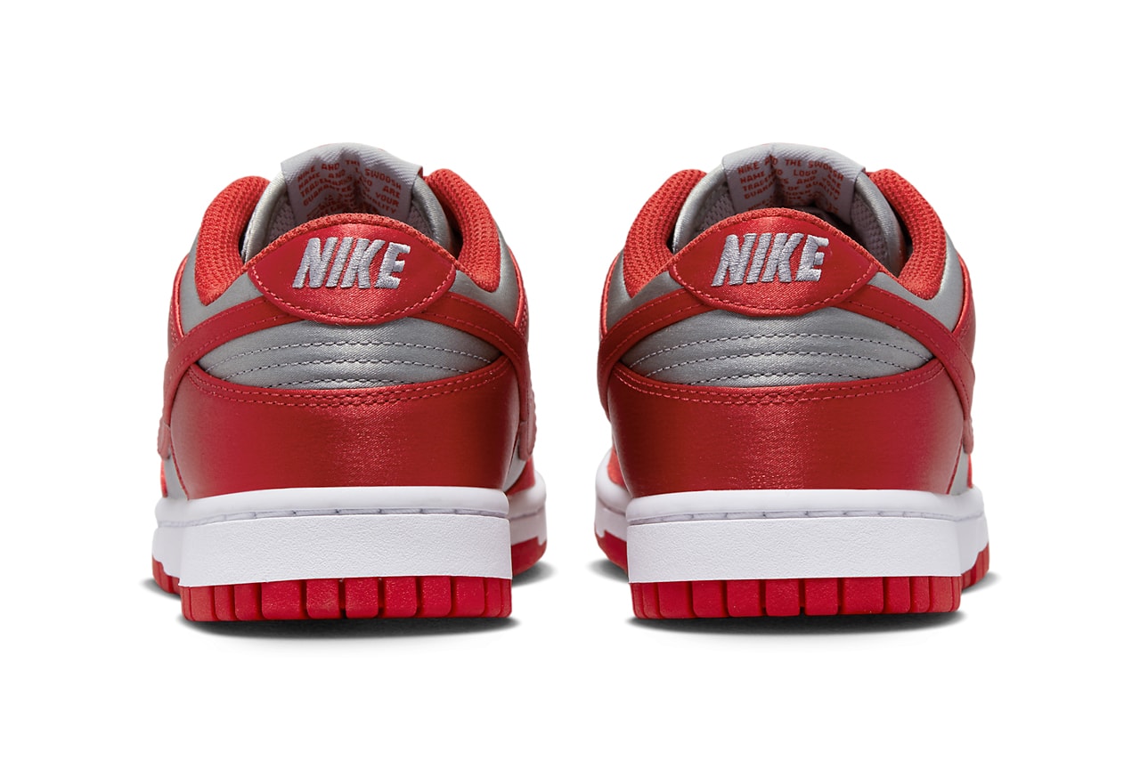 Nike Dunk Low UNLV Satin DX5931-001 Release Information sneakers footwear hype classis colorway red grey