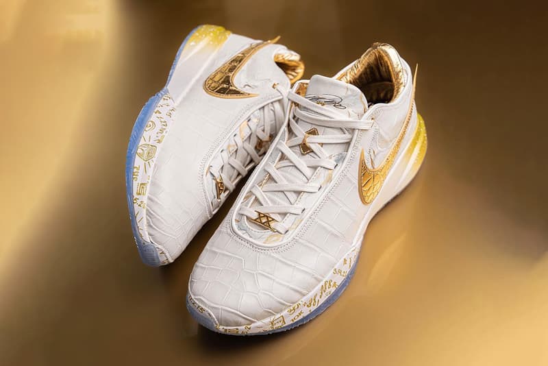 nike lebron 20 the moment shoe surgeon scoring record lakers lebron james white gold 1 of 1 