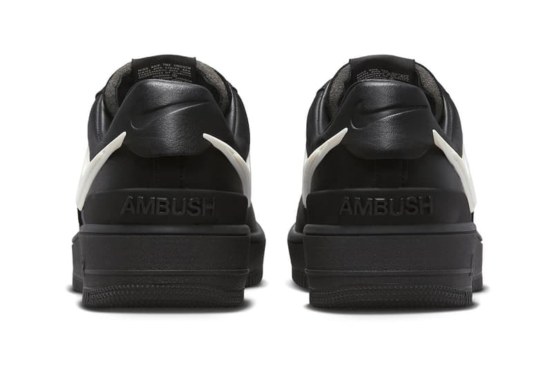 AMBUSH Nike Air Force 1 phantom black tailpipe swoosh release info date price