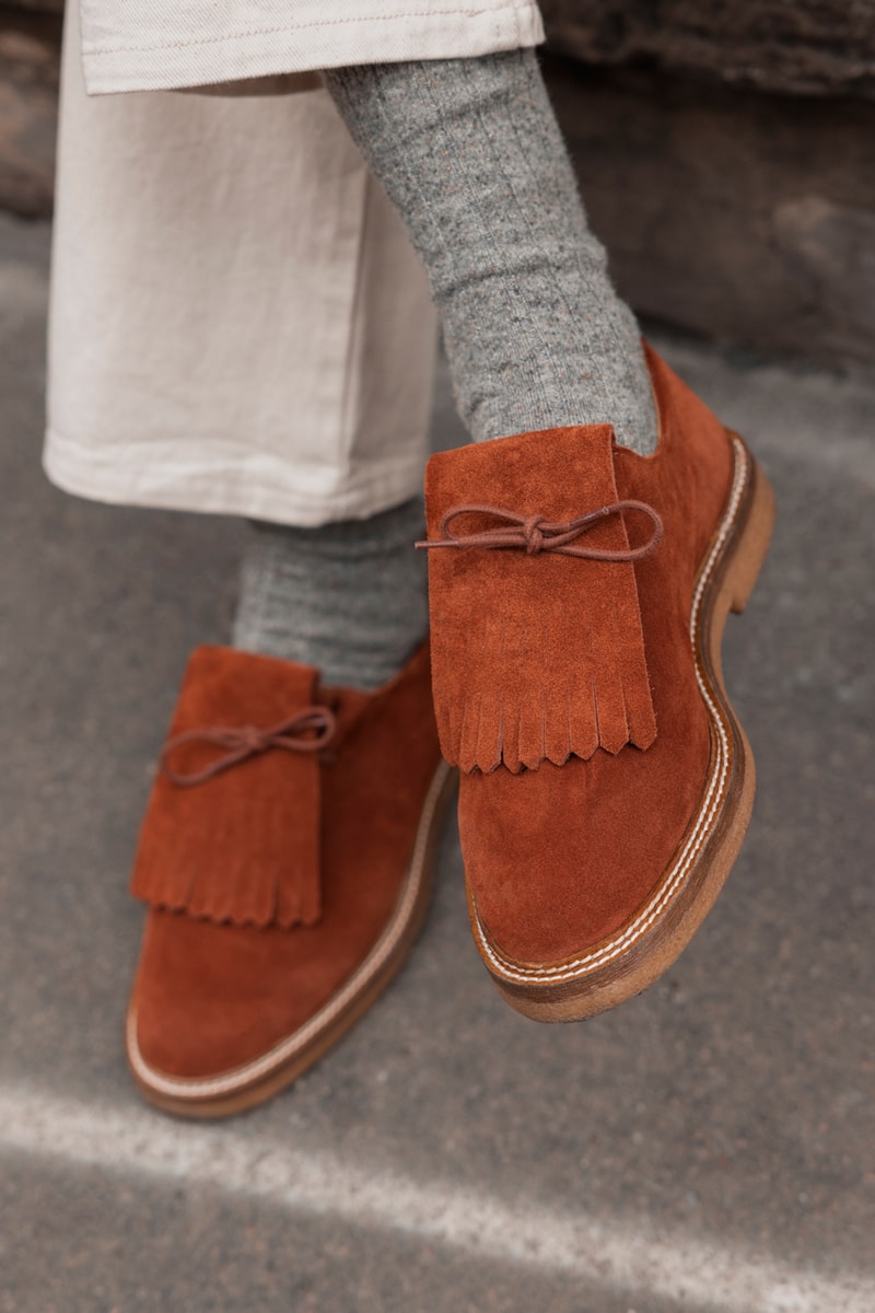 Jacques Solovière Percival Footwear Collaboration UK Fashion Style Leather Suede Brown Ray Crepe Sole Derby 