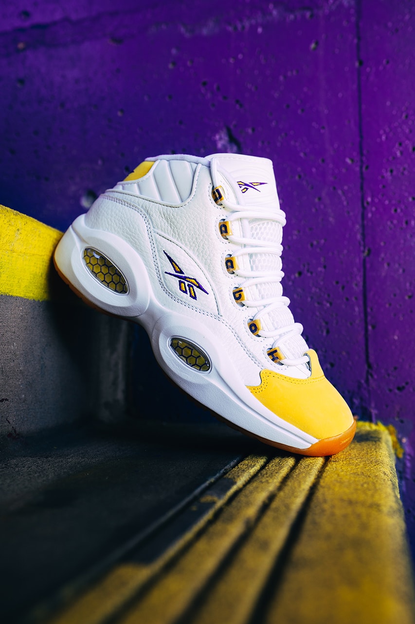 Reebok Mens Question Mid 'Yellow Toe' Shoes 9.5