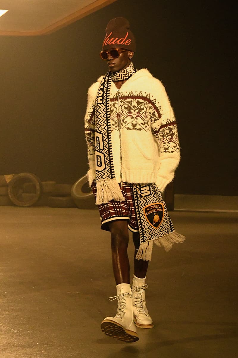 RHUDE FW23 Is a Visual Representation of the Awakening That Fueled Rhuigi Villaseñor's Fire gas station lamborghini los angeles filipino phillippines menswear collection fall winter 2023 milan fashion week bally 