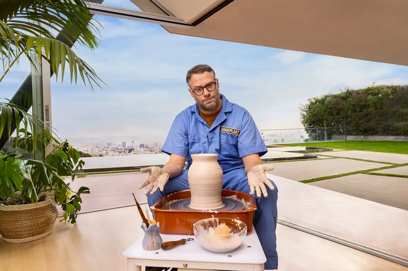 You Can Now Spend a Night Making Pottery With Seth Rogen on Airbnb $42 usd houseplant record weed stoner life los angeles california ceramics