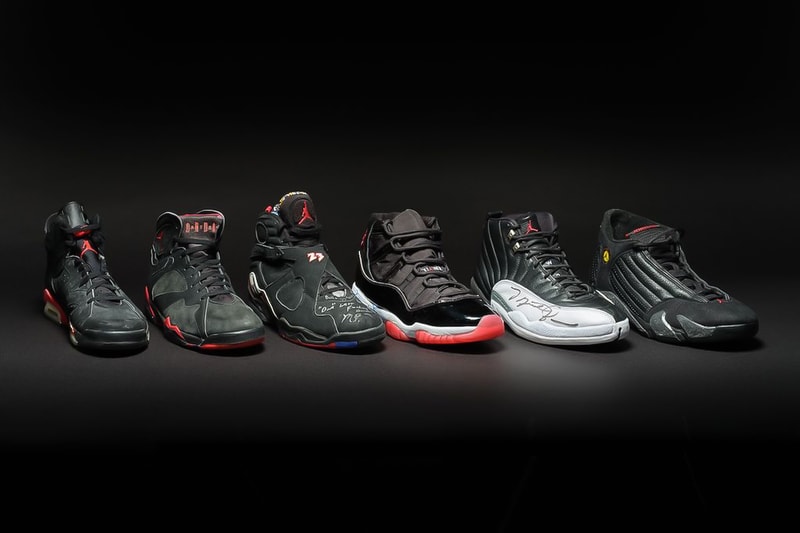 Sotheby's Is Selling Six Pairs of Michael Jordan's Iconic Championship Air Jordan Sneakers the dynasty collection nike air jordan 6 air jordan 7 air jordan 11 air jordan 12 air jordan 14 chicago bulls nba basketball dubai