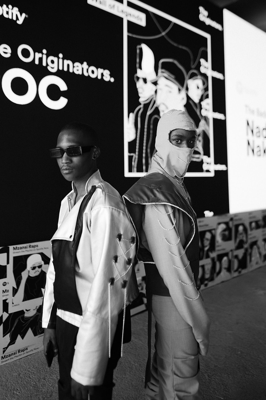 spotify south africa hip-hop cottonfest mzansi raps playlist installation in black and white billboards 