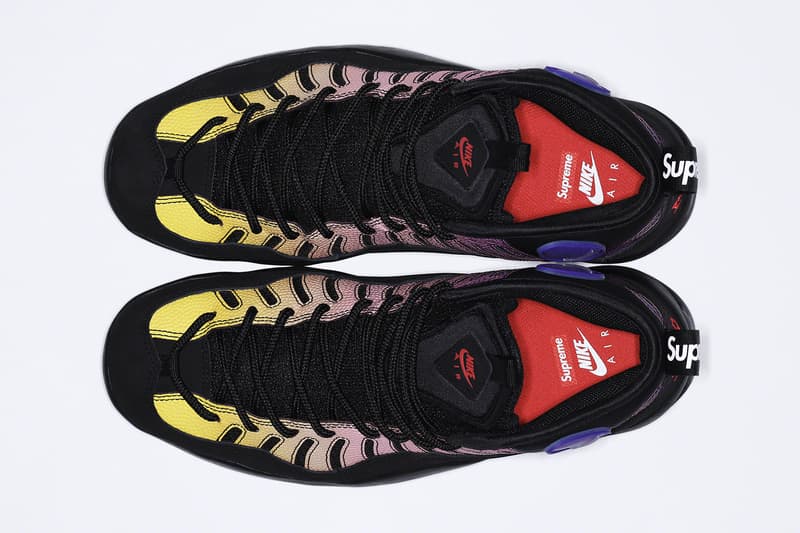 Supreme Nike Air Bakin Spring 2023 Collaboration Release Info DX3292-001 DX3292-100 Date Buy Price Black Speed Red Multi Color White Amarillo