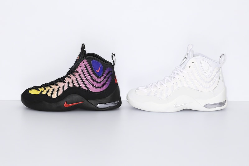 Supreme Nike Air Bakin Spring 2023 Collaboration Release Info DX3292-001 DX3292-100 Date Buy Price Black Speed Red Multi Color White Amarillo