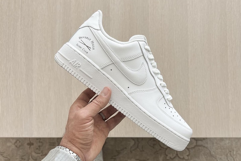 First Look at Sushi Club x Nike Air Force 1 Low "Sushi Force" beverly hills nobu Matsuhisa stampd swoosh low tops
