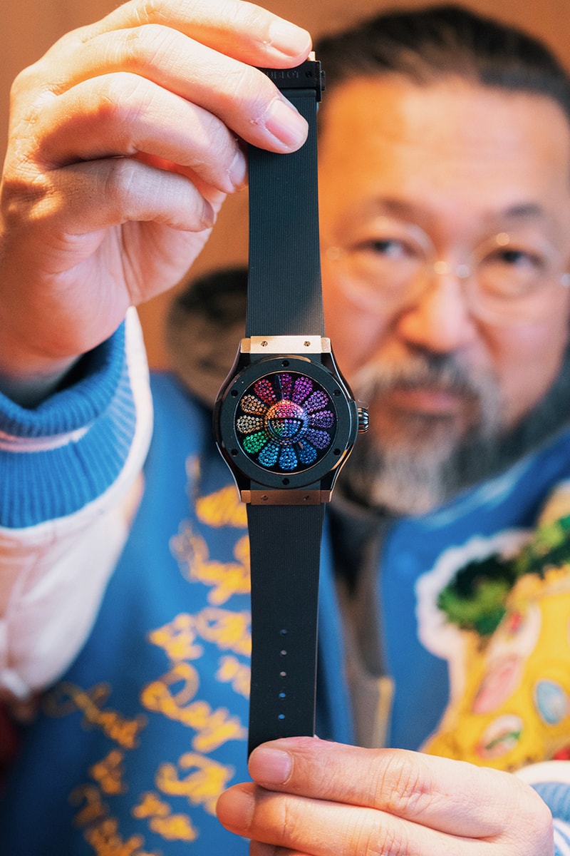 takashi murakami hublot classic fusion watch gemstones flower nft interview release date info photos price store list buying guide 
