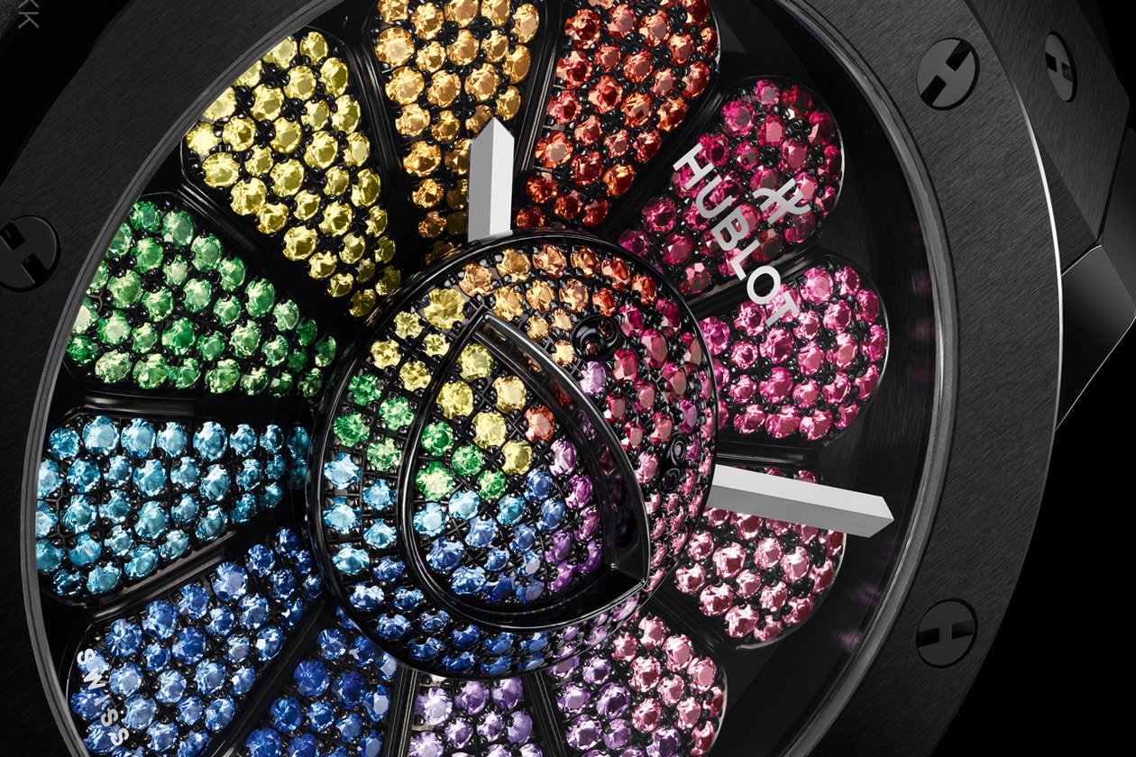 takashi murakami hublot classic fusion watch gemstones flower nft interview release date info photos price store list buying guide 