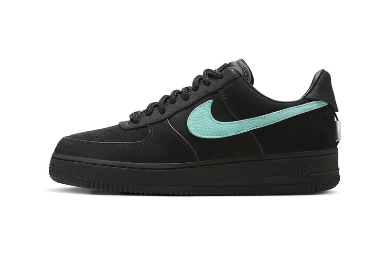 Tiffany and Co Nike Air Force 1 Low  black leather suede teal laces sterling silver 400 usd dz1382 001 release info date price  
