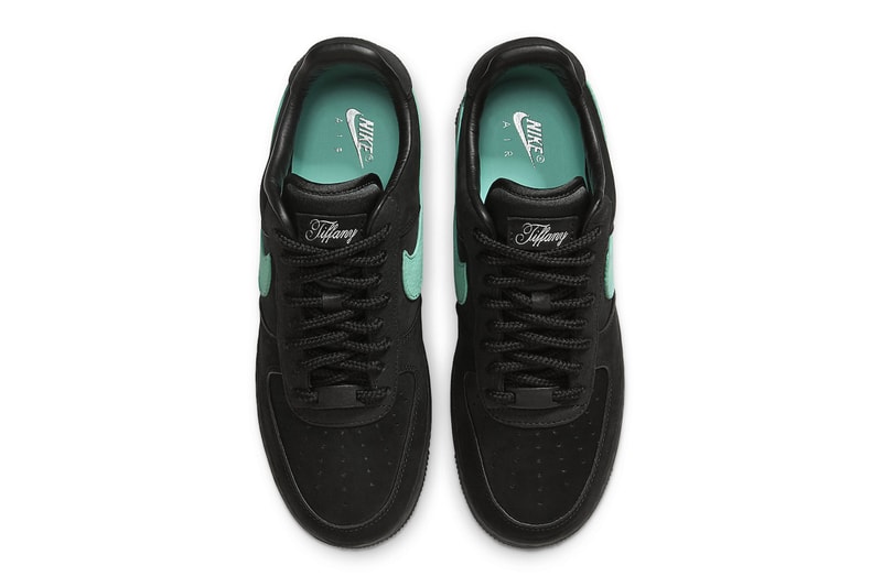 Tiffany and Co Nike Air Force 1 Low  black leather suede teal laces sterling silver 400 usd dz1382 001 release info date price  