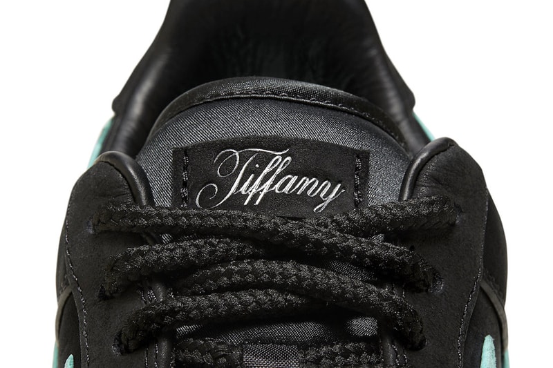 Tiffany and Co Nike Air Force 1 Low  black leather suede teal laces sterling silver 400 usd dz1382 001 release info date price  