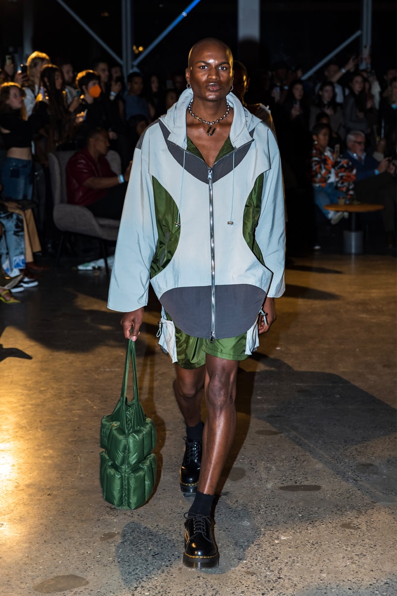los angeles new york fashion week upcycle peder cho utopia.us tiktok sewing video puff vest woven bag finding happiness fall winter 23
