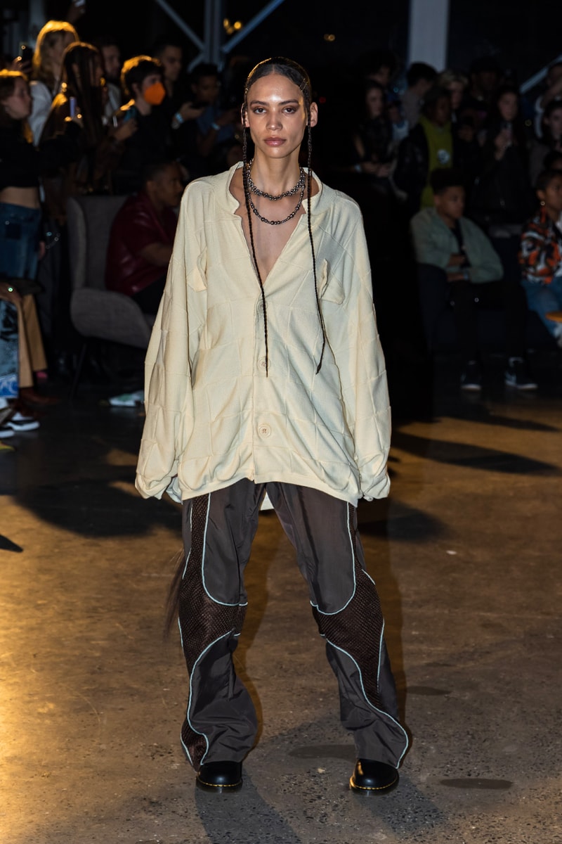 los angeles new york fashion week upcycle peder cho utopia.us tiktok sewing video puff vest woven bag finding happiness fall winter 23