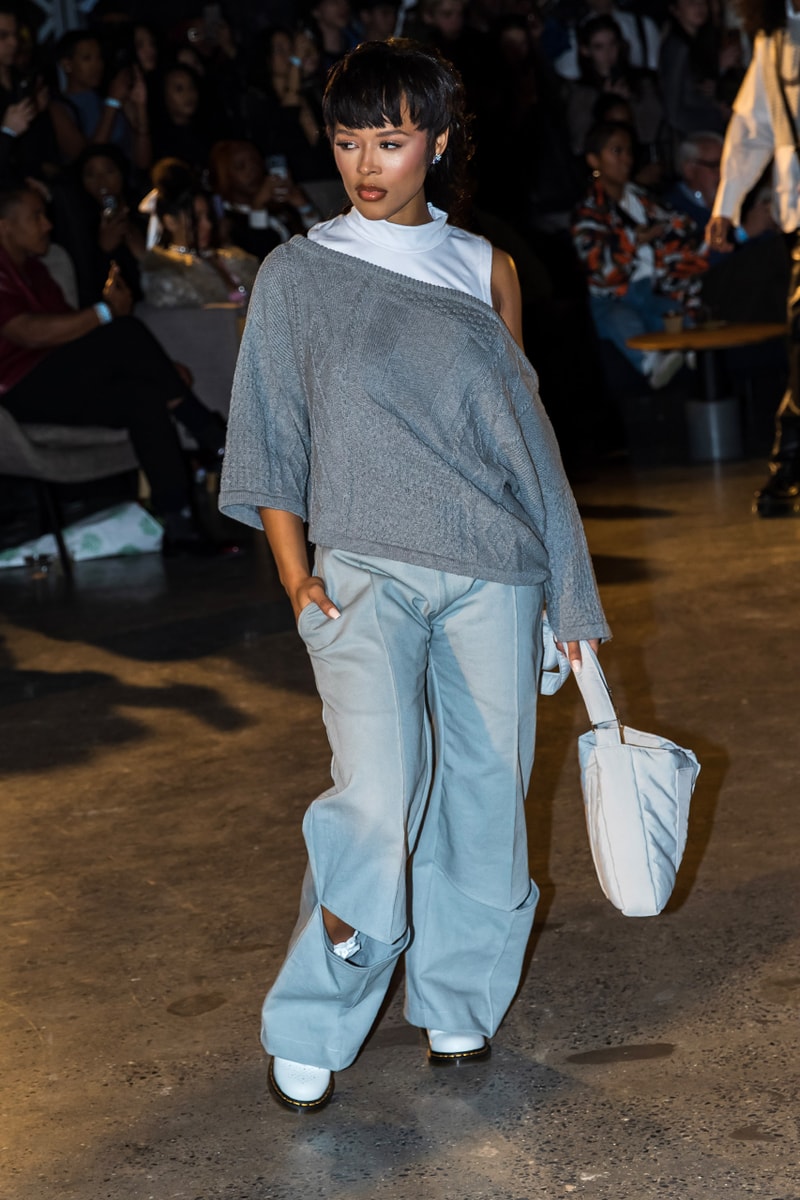los angeles new york fashion week upcycle peder cho utopia.us tiktok sewing video puff vest woven bag finding happiness fall winter 23