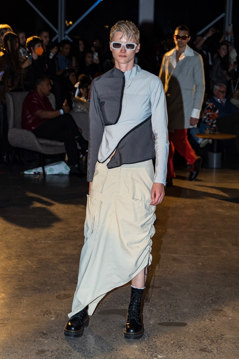 los angeles new york fashion week upcycle peder cho utopia.us tiktok sewing video puff vest woven bag finding happiness fall winter 23