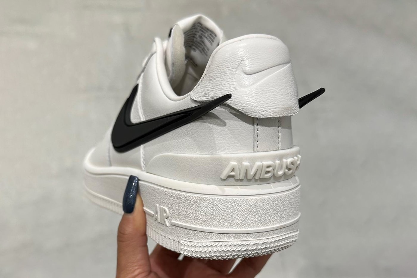 Yoon Ahn Ambush nike air force 1 low white black tailpipe swoosh leather release info date price