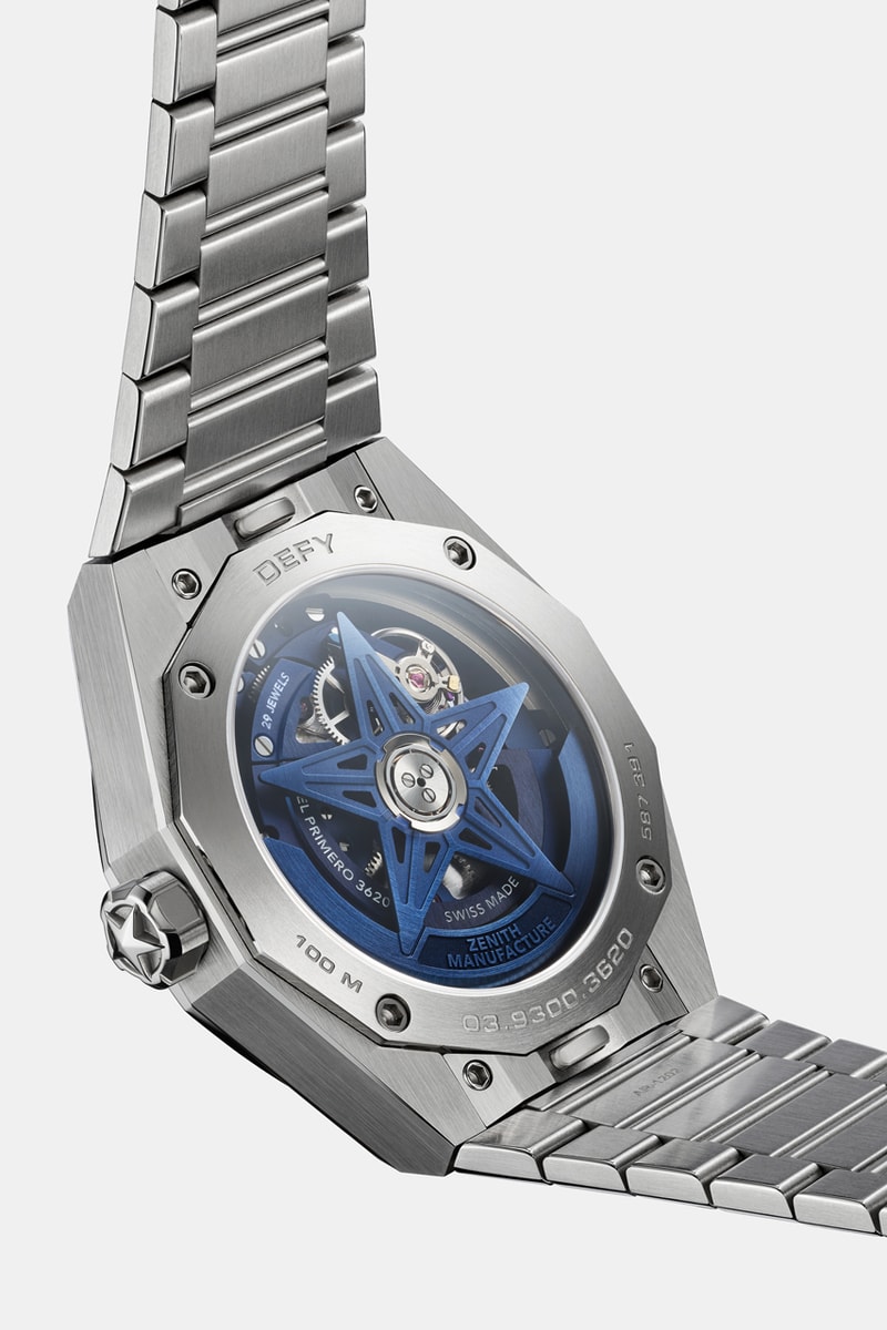 zenith skyline skeleton defy open dial lvmh watch week 2023 blue black stainless steel second indicator