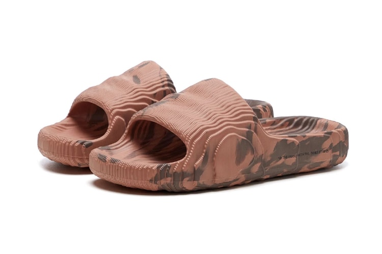 adidas Adilette 22 Slide Surfaces in "Clay Strata"