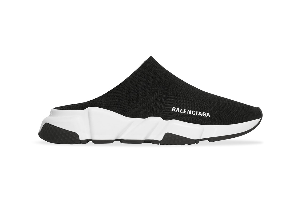 Balenciaga Speed Mule Black White Recycled Knit Demna Gvasalia Release Information Runner Footwear 