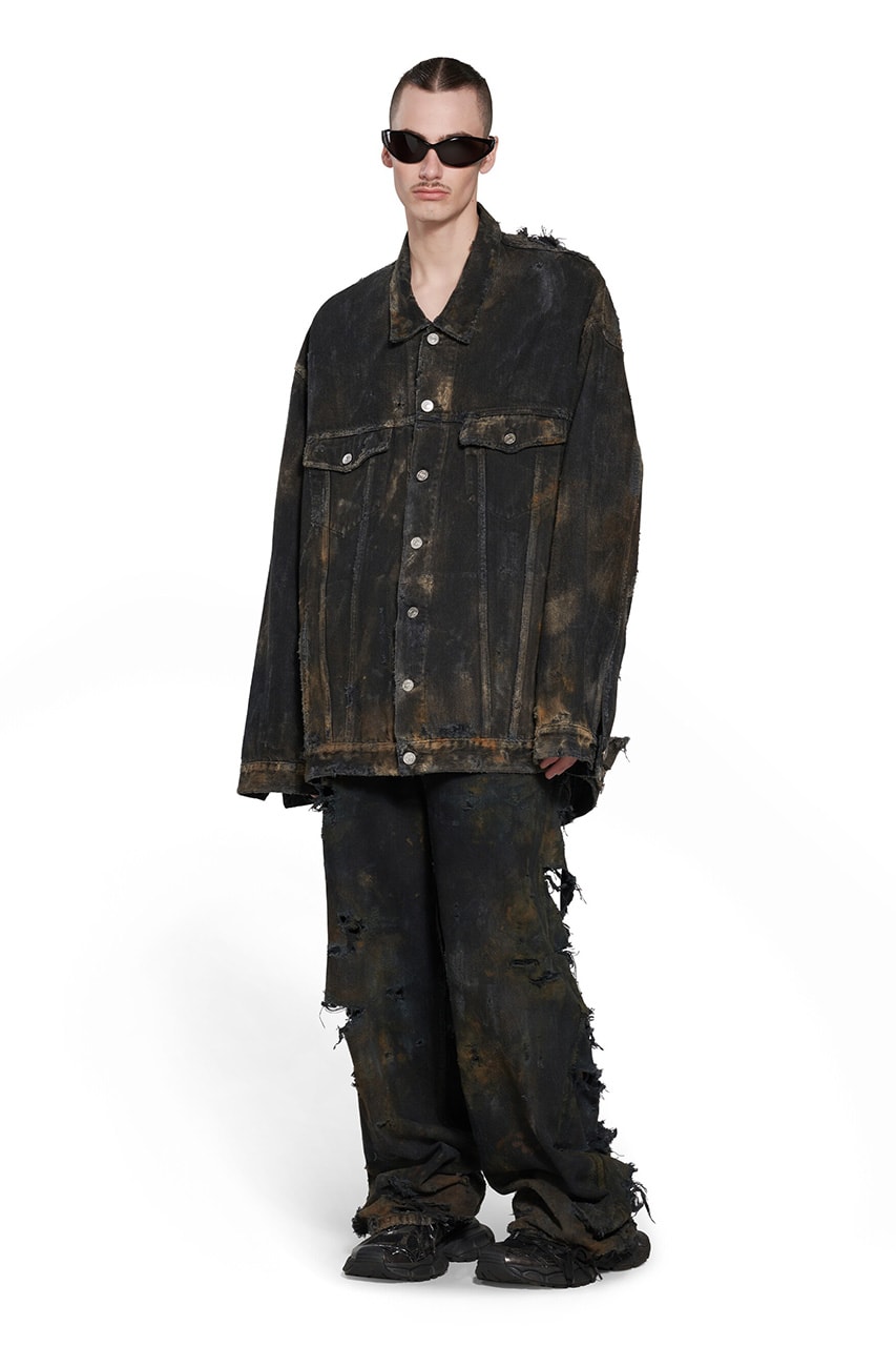Balenciaga Summer 2023 The Mud Show Super Destroyed Baggy Denim Jeans Oversized Jacket Release Information Price