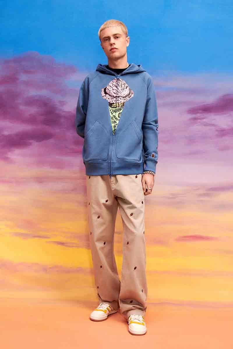 BBC ICECREAM EU Adds Various Pops of Color for Its First Spring'23 Drop billionaire boys club pharrell williams chothes knitted cardigan track suit velour sports inspired european union