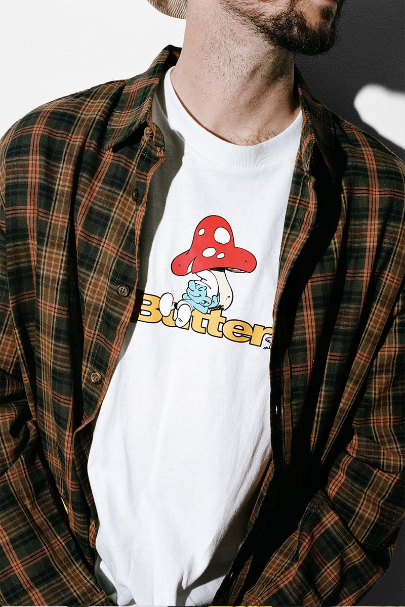 Butter Goods Enlists 'The Smurfs' for a Nostalgic Capsule collaboration cartoon australia brand 90s blue t-shirts sweaters graphics